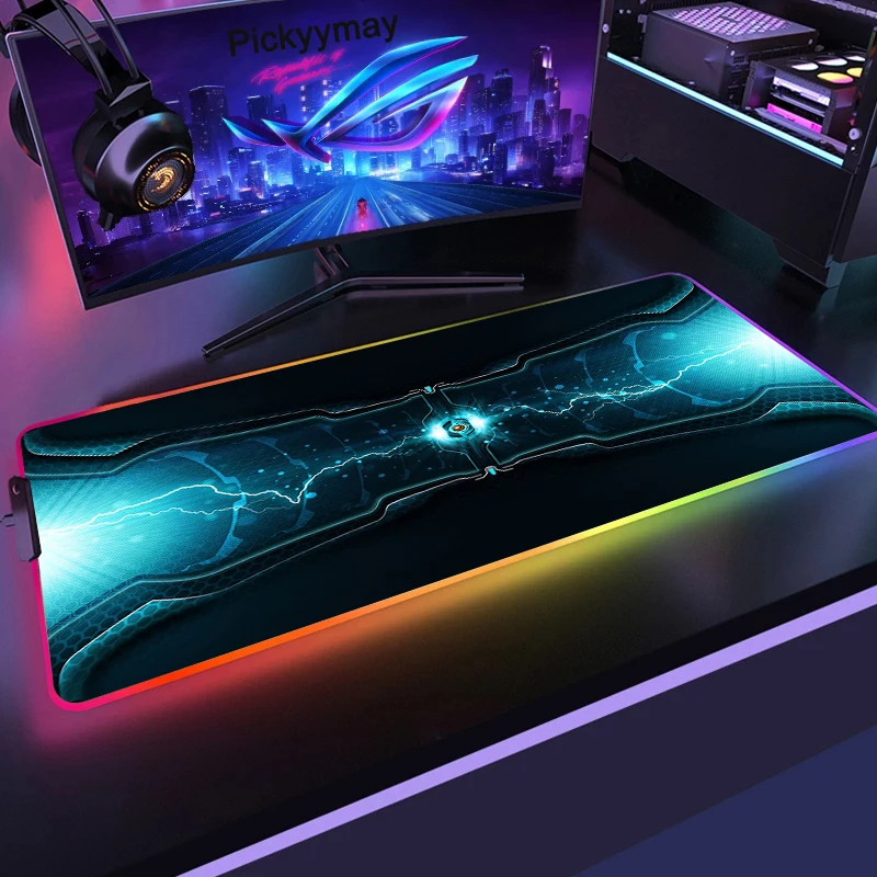 

Large RGB Gamer Mousepad Large LED Mouse Mat Gamer High Tech Style Gaming Mausepad Keyboard Mat Compute Desk Mat For Game