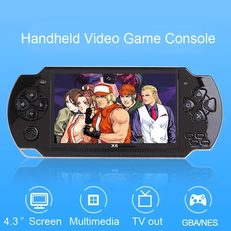 Video Game Console Speler X6 Gamepad Retro Handheld 4.3 Inch Scherm Mp4 Speler Game Speler Ondersteuning Camera Video E-Book