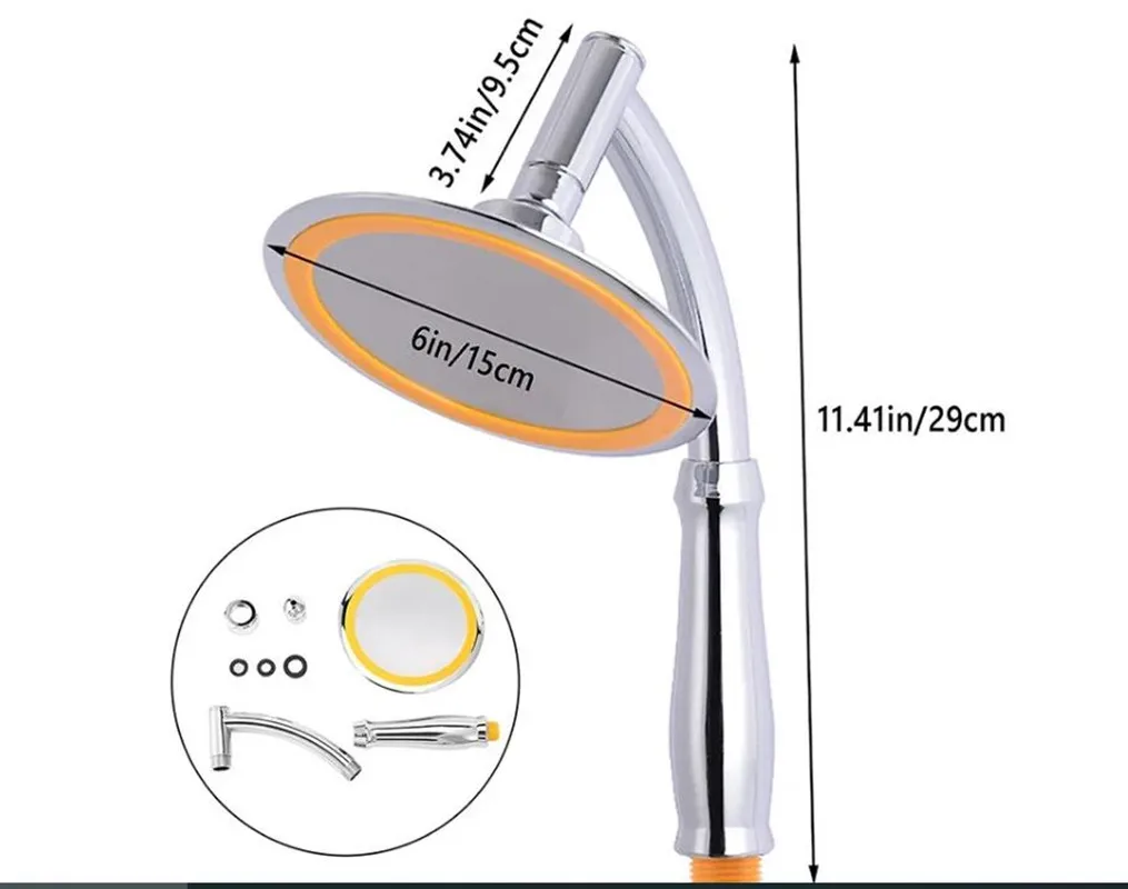 Bathroom 6 Inch High Pressure 360 Degrees Rotation Large Round Big Rainfall Sprayer Bathroom Hand Held Shower Head Accessories
