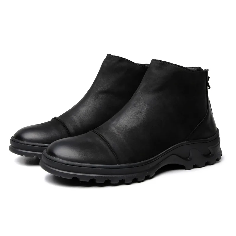 

2024 new fashionable men's boots high-top shoes round-toed commuter wind wear comfortable wear casual and versatile