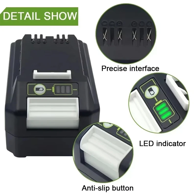 24V 8,0Ah für Greenworks 24V Elektrowerkzeug Schnellladender Lithium-Akku MO24B410 MO48L4211 HT24B210 21342 Ersatzakku, Ersatzbatterie
