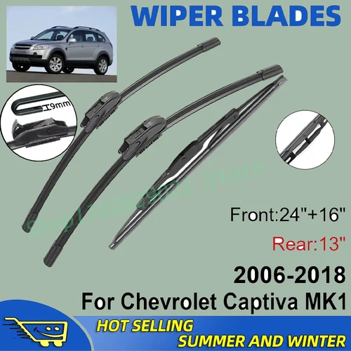 Imagen 1 del producto 3 uds para Chevrolet Captiva MK1 2006-2018 24 ""+ 16"" + 13 ""puestos de limpiaparabrisas delanteros y traseros accesorios para cortar ventanas