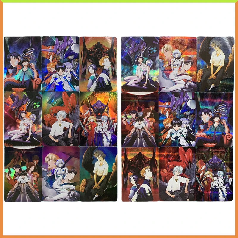 

Anime Goddess Story DIY ACG EVA Laser Refraction Card Toys for boys Ikari Shinji Ayanami Rei Collectible Card Birthday Present