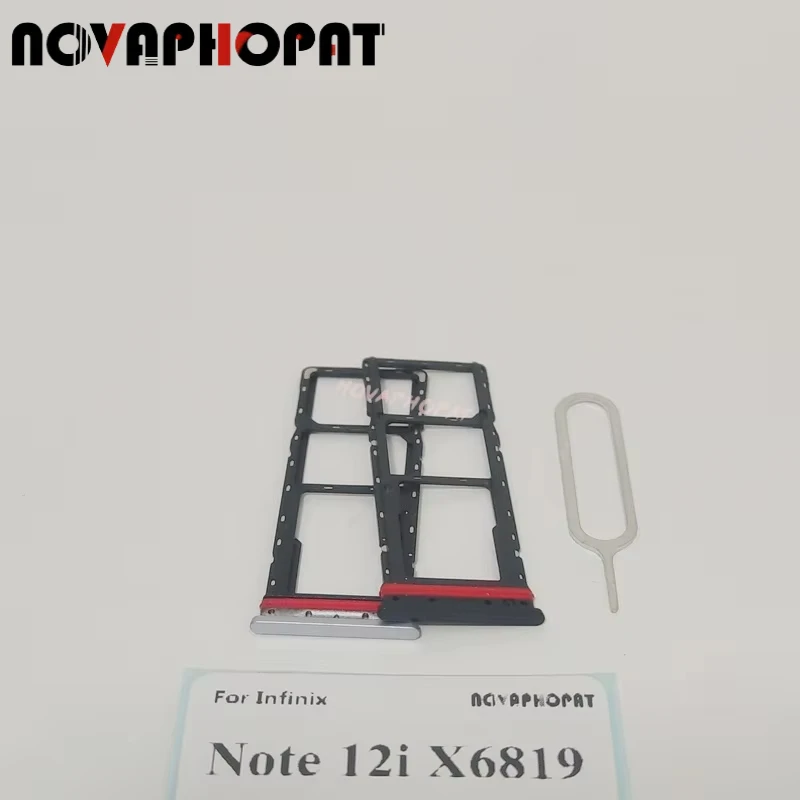 Novaphopat Brand New SIM Card Tray For Infinix Note 12i X6819 Sim Holder Slot Adapter Reader Pin