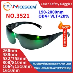 Protective Glasses Lazer Safety Lenses 532 755 1064nm Certified Nd Yag IPL Fpv IR Dental Epilation Radiation Laser Hair Removal