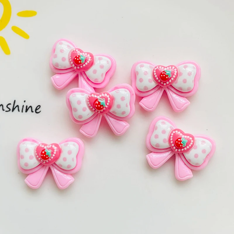 10 Pcs New Cute Cartoon Strawberry Butterfly Junction Resin Scrapbook Diy Jewelry Wedding Hairpin Accessories Craft A68