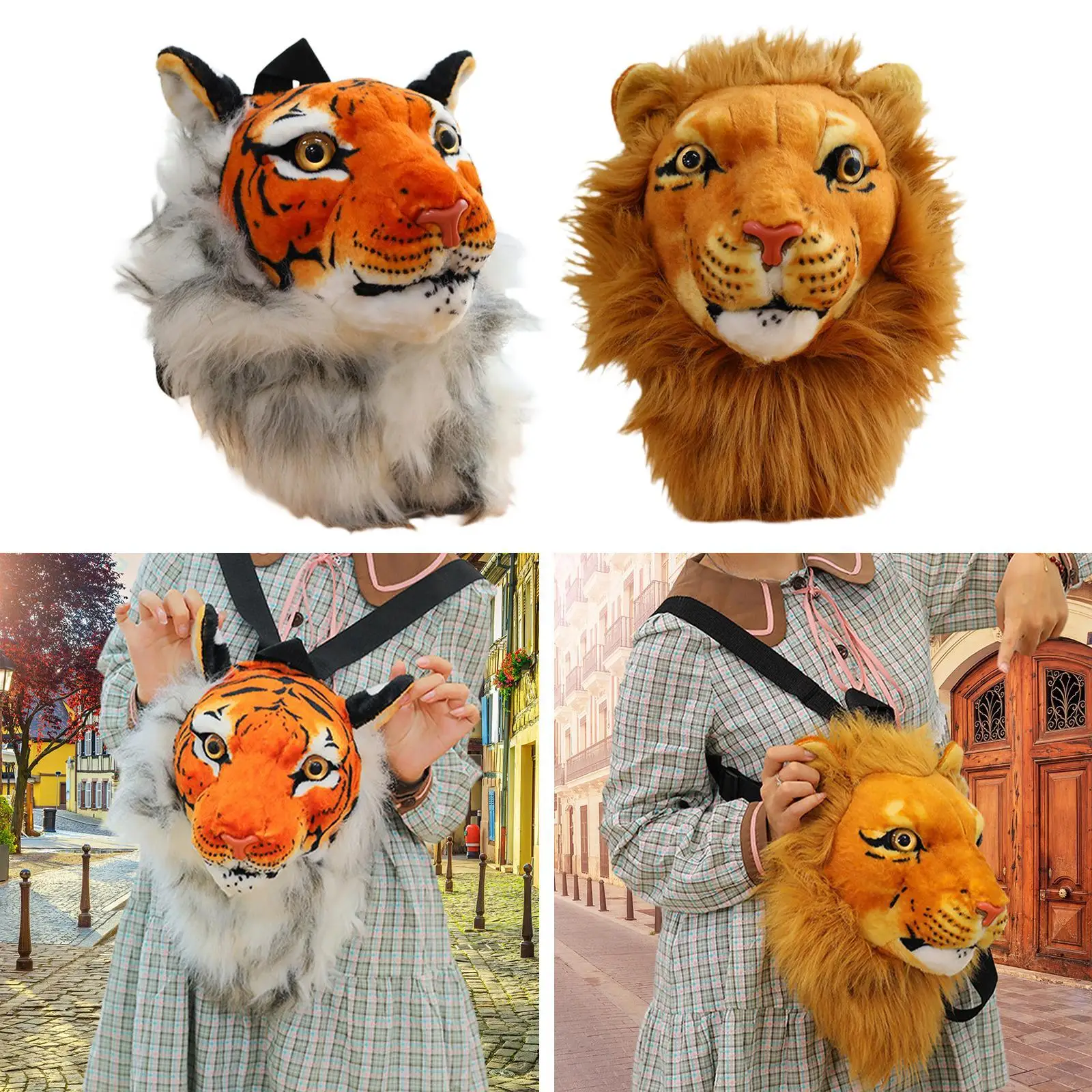 Stuffed Animal Head Shoulder Bag 3D Rucksack for Toys Birthday Girls Boys