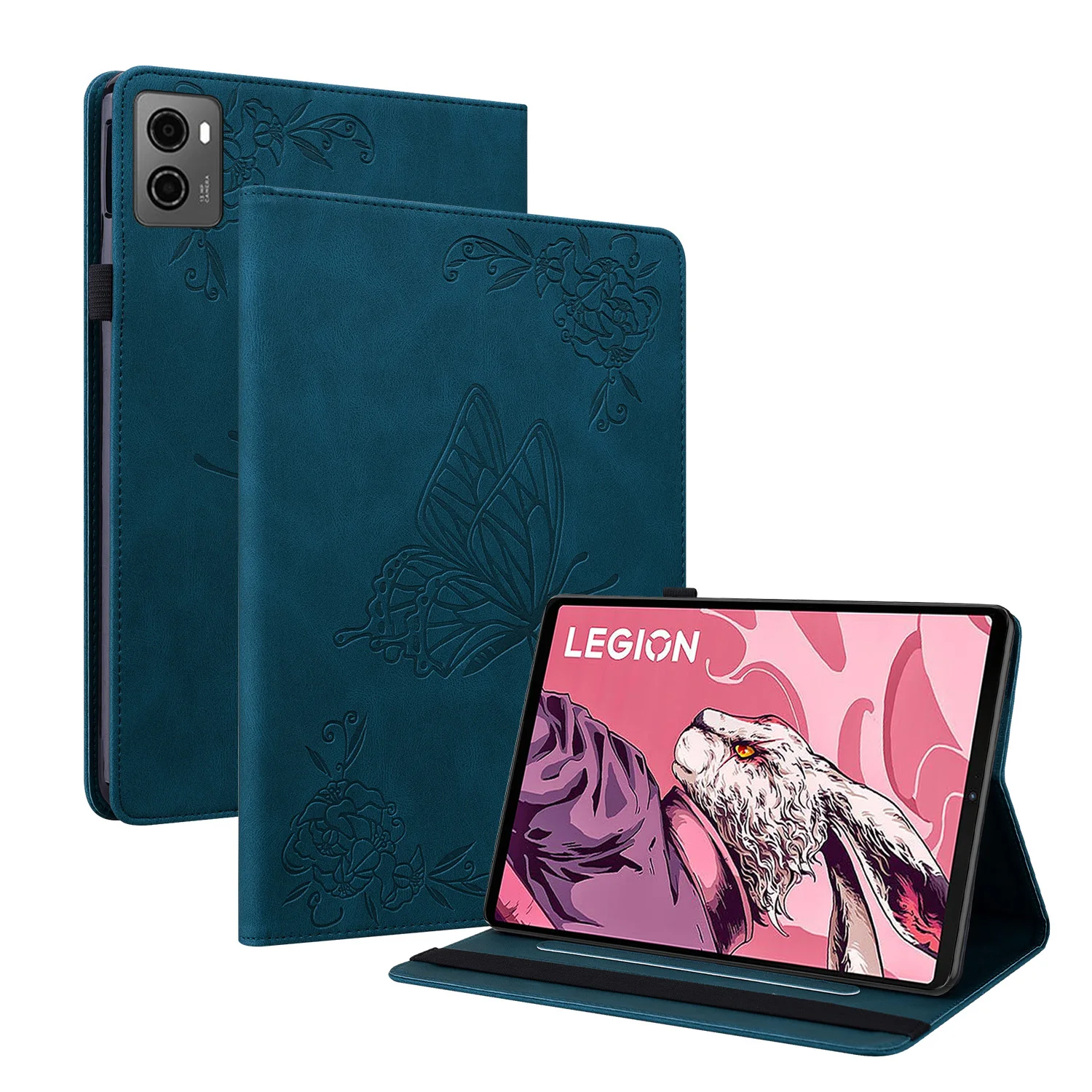 For Lenovo Legion Y700 2023 TB-320FU Butterfly Pattern Leather Tablet Case For Lenovo Legion Y700 8.8 2023 Back TPU Tablet Cover