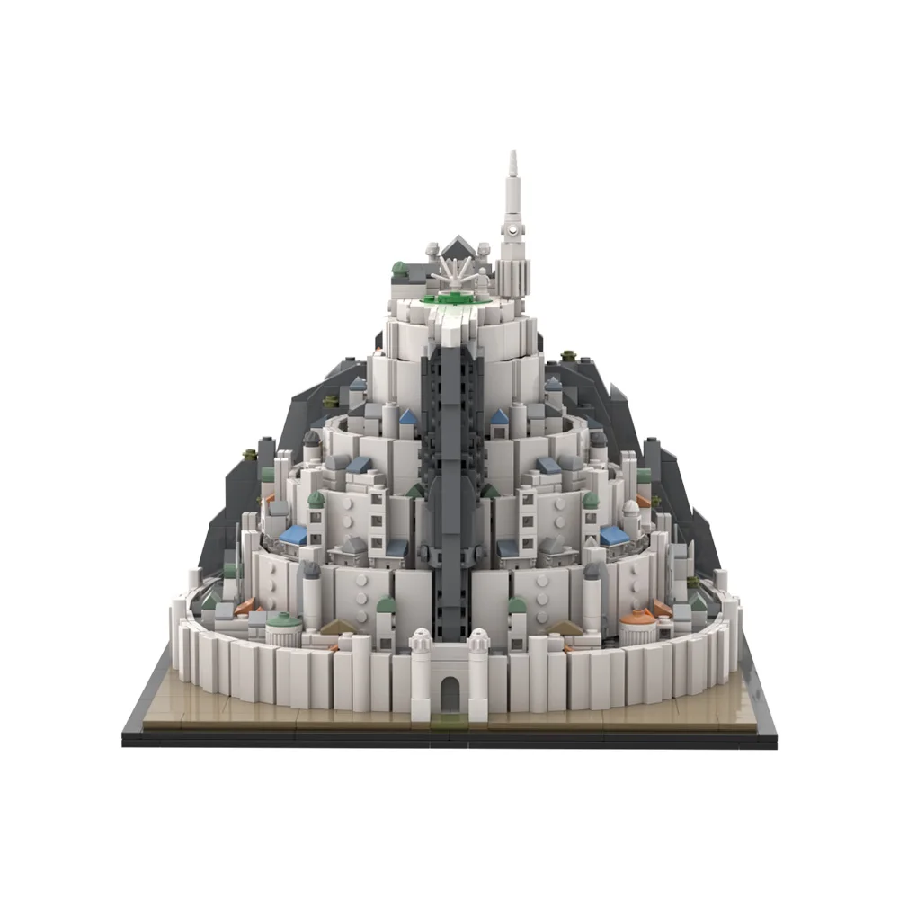 MOC Minas Tirith City Movie Skyline Buildings Back Fairy Tale Magic Castle House Bricks toys Birthdays Christmas Gifts