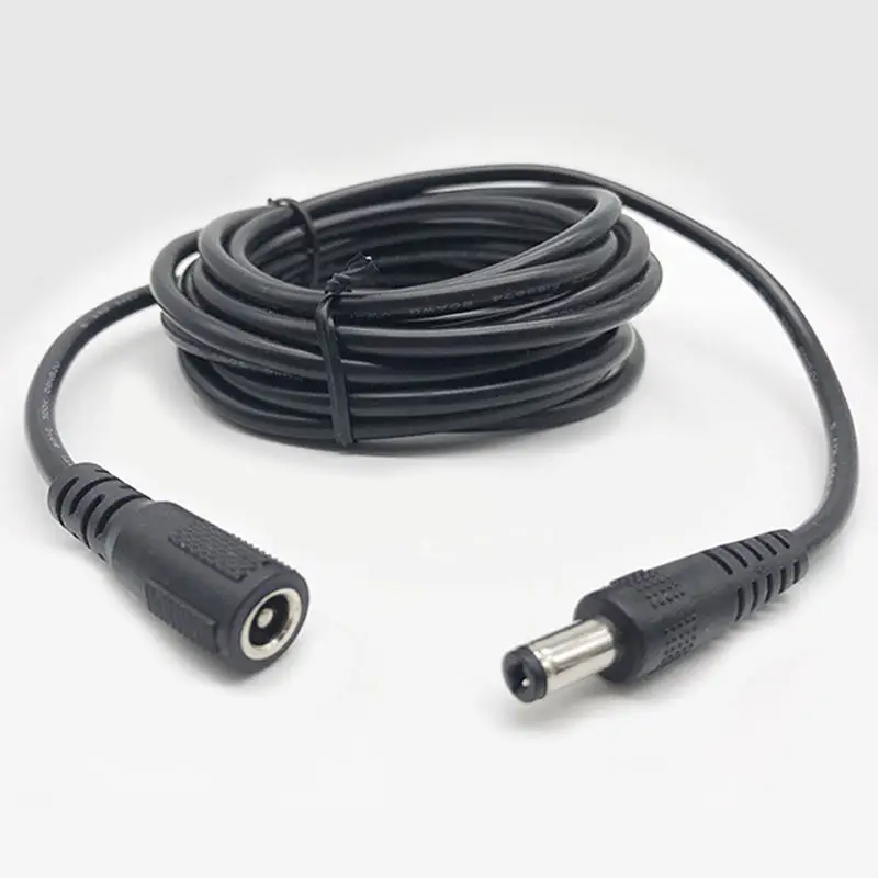 Black 0.5m 1m 1.5m 3m 5m 8m 10m 2464 3A 5A DC Male To Female DC 5.5 mm*2.1mm Plug Extension Power Cable