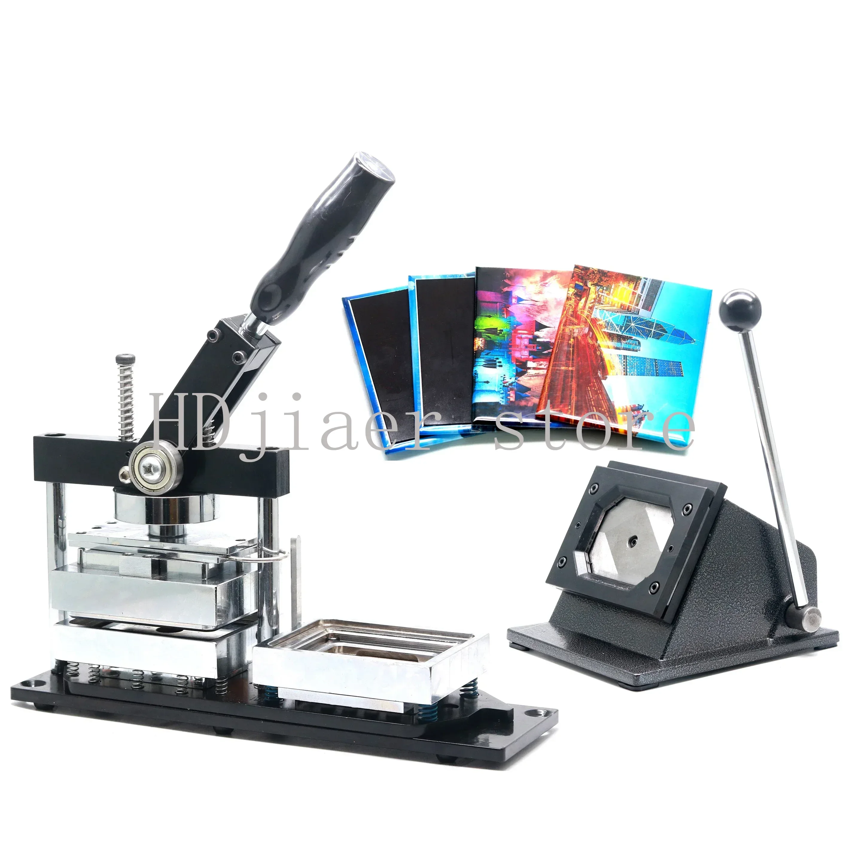 

80*53MM Angular Corner Machine Rectangle Shape Fridge Magnet Button Maker With Paper Cutter And 200pcs Fridge Magnet Component