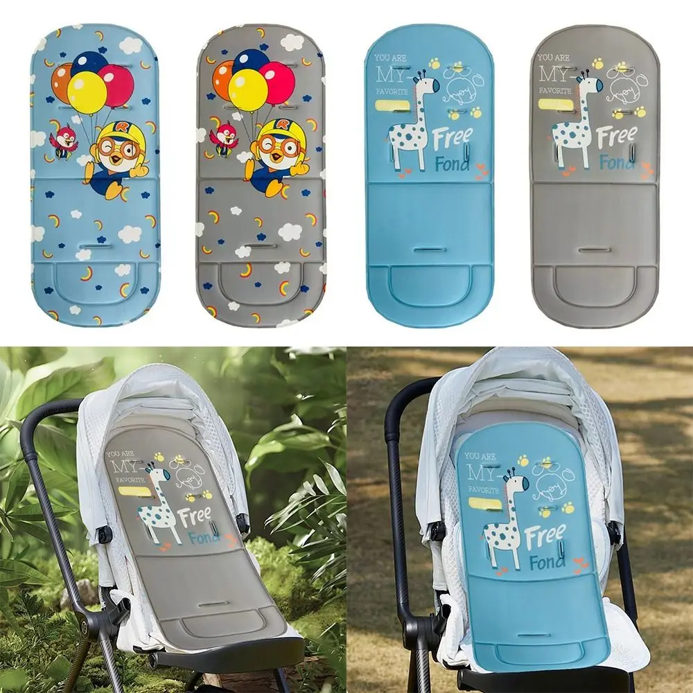 

Comfortable All-Season Cartoon Seat Pad Breathable With Back Support Pushchair Pad Universal Thin Stroller Cushion Summer