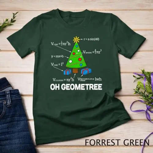 Футболка унисекс с забавными математическими геометрическими рисунками рождественской елки