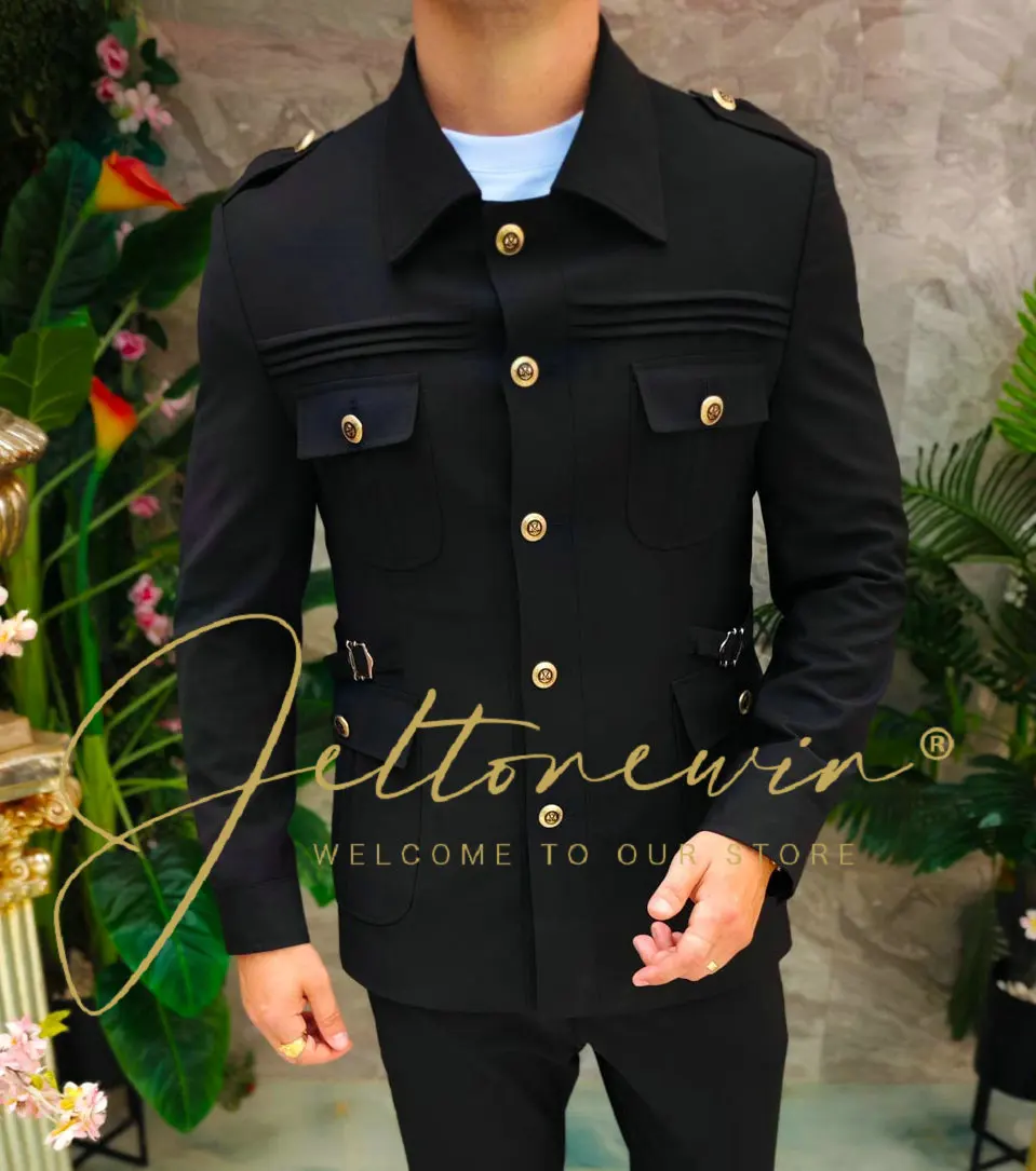 Full Men's Suits Trendy 2-Piece Set Fashion Blazer Pants Wedding Dresses Formal Tuxedo Costumes Homme Christmas Suit Clothing