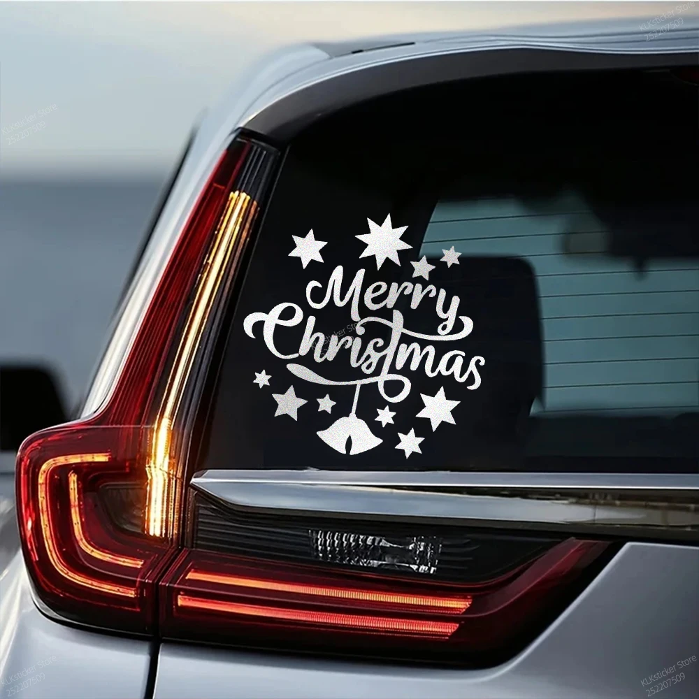 Graphics Merry Chrismas Xmas Reflective Sticker Festival Decor Decal Car Window Windshield Decoration Cover Auto Accessories