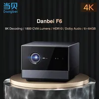 Dangbei F6 4K Projector 3840x2160 DLP 3D Beamer 1800 CVIA 6G+64G Video Home Theater Cinema 8K Decoding Wi-Fi 6 TV Video