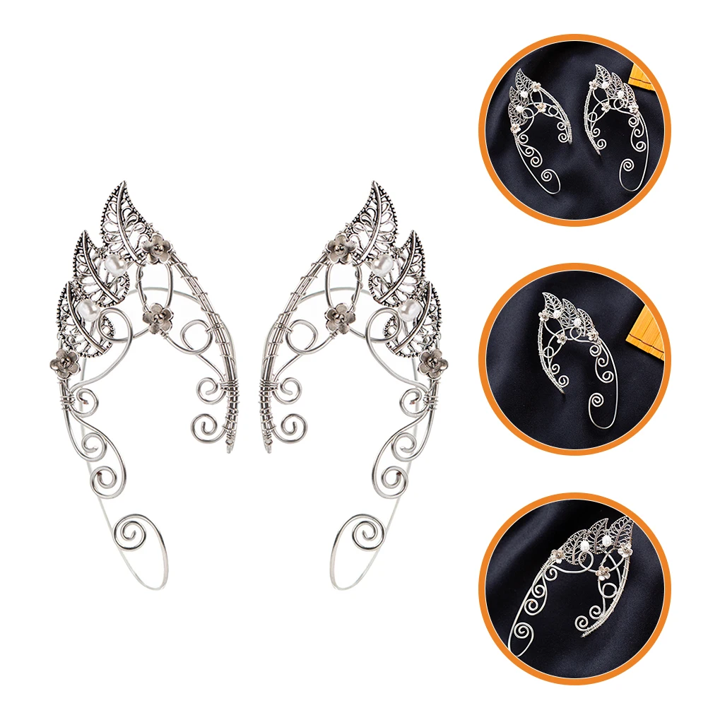 

Copper Elf Ear Cuff Non Piercing Curvy Leaf Shape Earrings Unique Elegance Fashionable Gift For Special Occasions