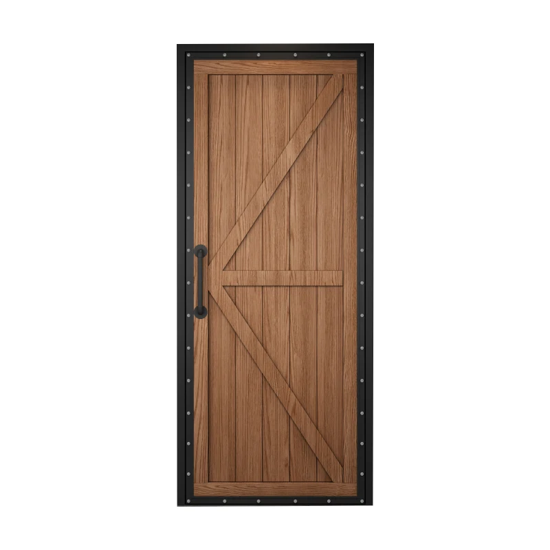 

Customized retro wrought iron industrial wind solid wood bathroom door KTV soundproof bar box restaurant box toilet door