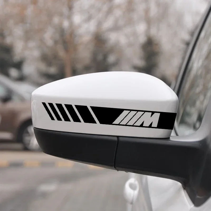 ل BMW الأداء X3 X5 X2 X4 X6 X7 E28 E30 E34 E53 E61 2 قطعة سيارة شريط ملصقات ثلاثية الأبعاد مرآة الرؤية الخلفية عاكس شارات الفينيل #5