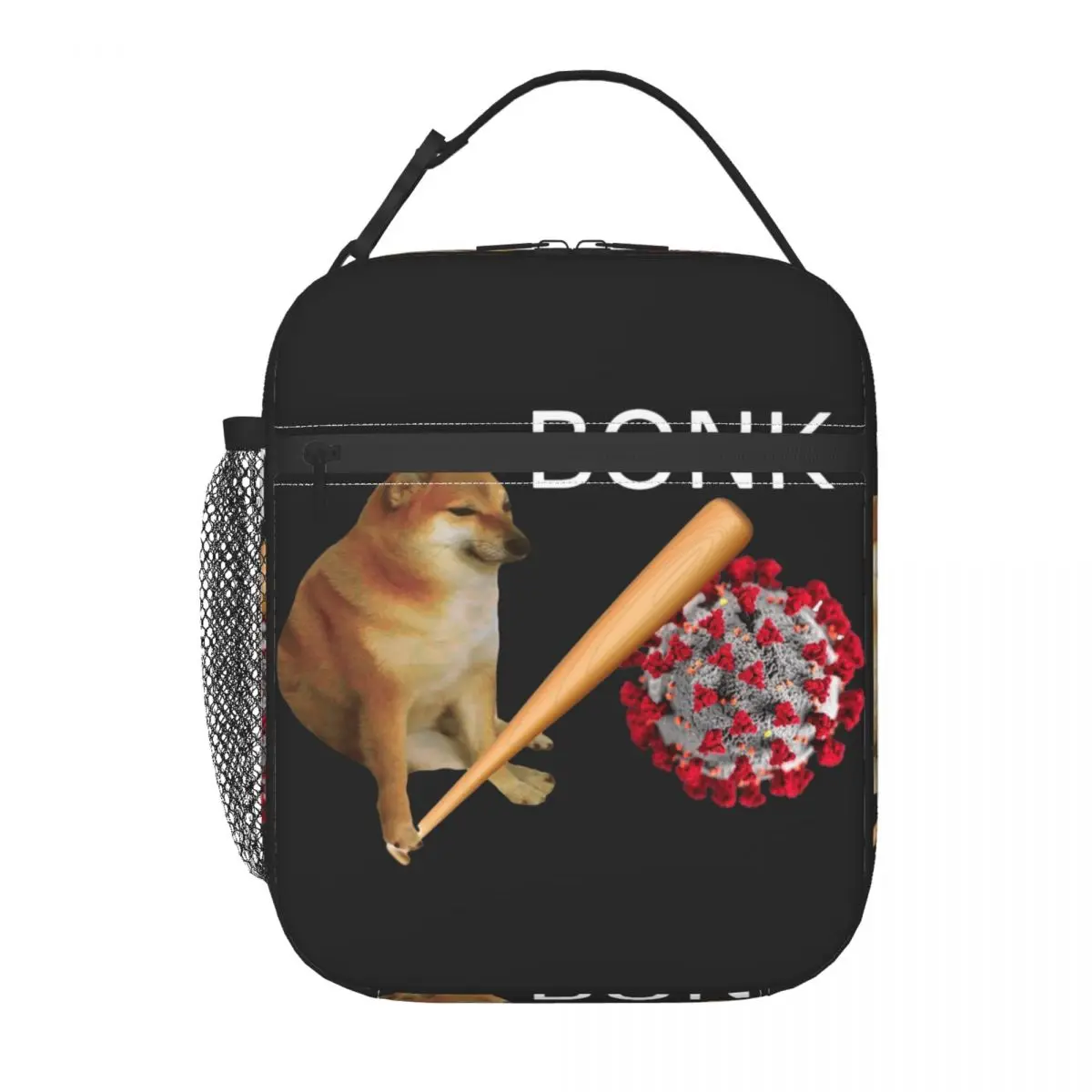 Custom Cheems Virums Bonk Lunch Bag Men Women Warm Cooler Shiba Inu Dog Meme Insulated Lunch Box for Student School