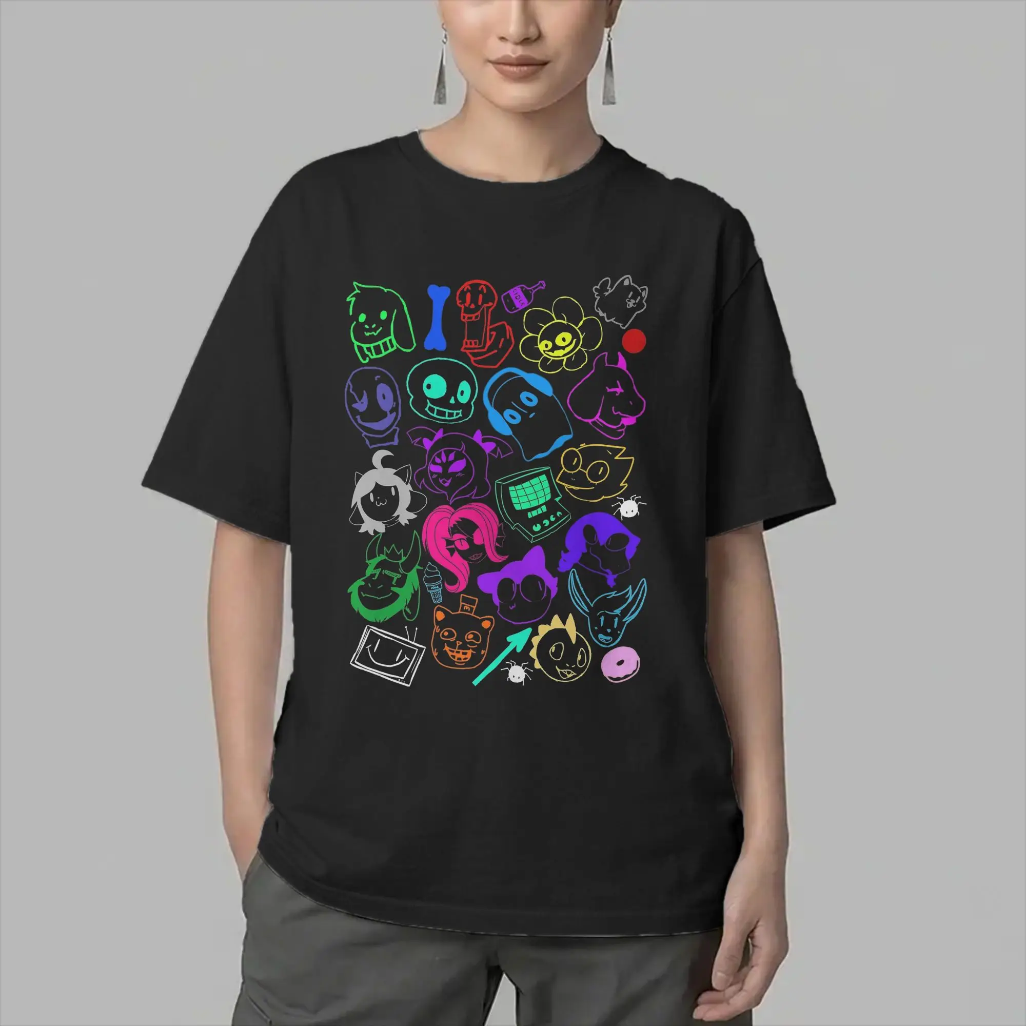 Undertales Doodle Mashup Men T Shirt  Fashion Tees Short Sleeve O Neck T-Shirts Pure Cotton Graphic Tops