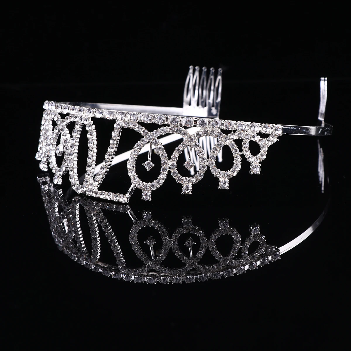

Alloy Birthday Tiara Accessories Rhinestone Decoration for Ladies Alloy Crown Gifts Number Crown Party Engagement