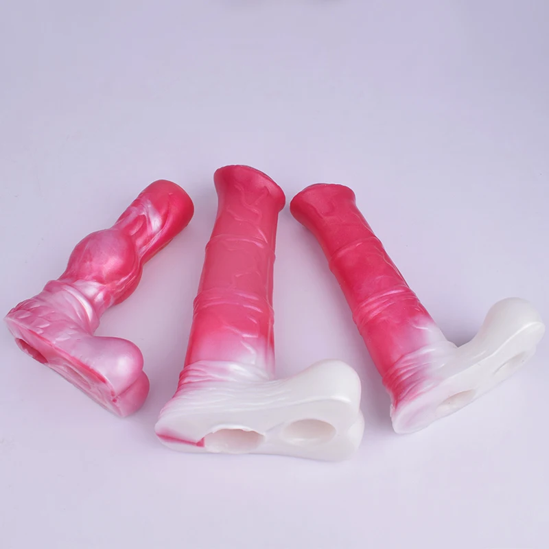 FKRO Animal Horse Penis Sleeve Fantasy Dick Enlargement Silicone Sex Toys For Couple Wearable Cock Sheath Reusable Condom