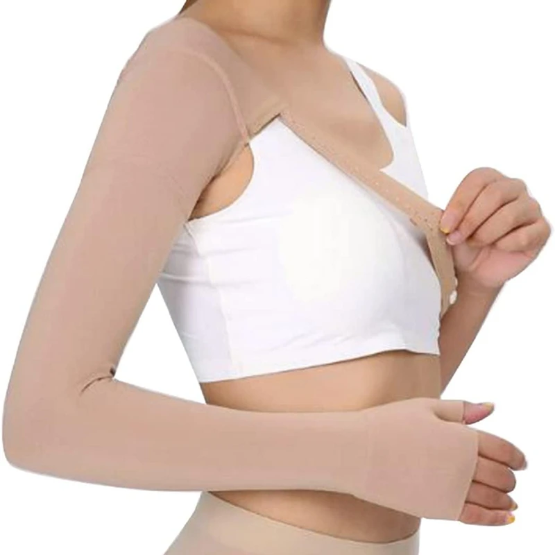 Post Mastectomy Compression Arm Sleeve Elastic Anti Swelling Elbow Palm Support Edema Swelling Lymphedema 30~40 mmHg Men Women