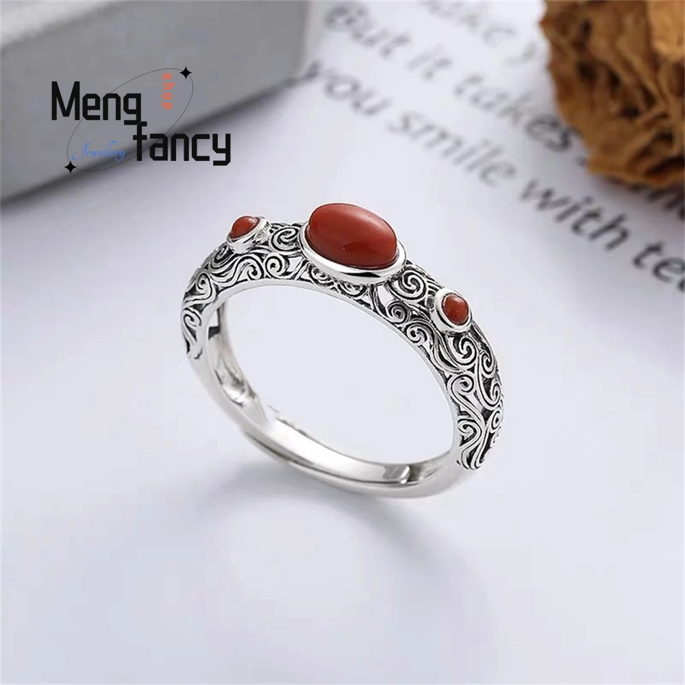 

A Retro Chinese-Style Artistic Ring Is A Perfect Match For Girls With Ethnic Auspicious Cloud Patterns Fashion Jewelry Elegant