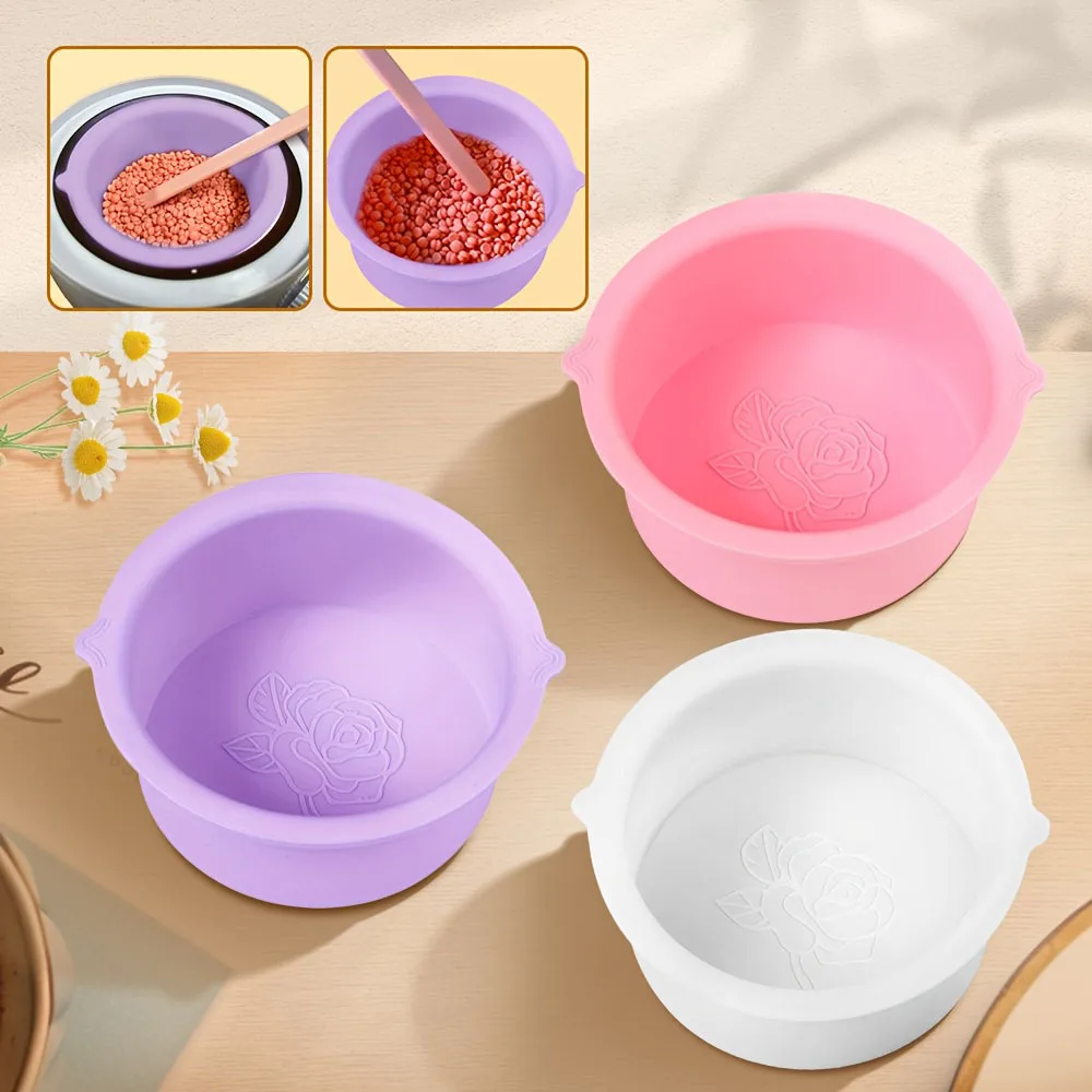 Silicone Bowls Wax Warmer Heat-resistant Hair Removal Wax Replacement Pot Bowls Hair Removal Reusable Waxing Pot Bowl Thickening