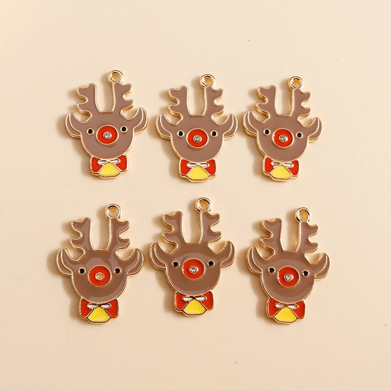 10 teile/los Mix Emaille Weihnachtsbaum Handschuhe Hirsch Charms für DIY Schmuck Machen Anhänger Halsketten Ohrringe Armbänder Handwerk Geschenke – Detail 9