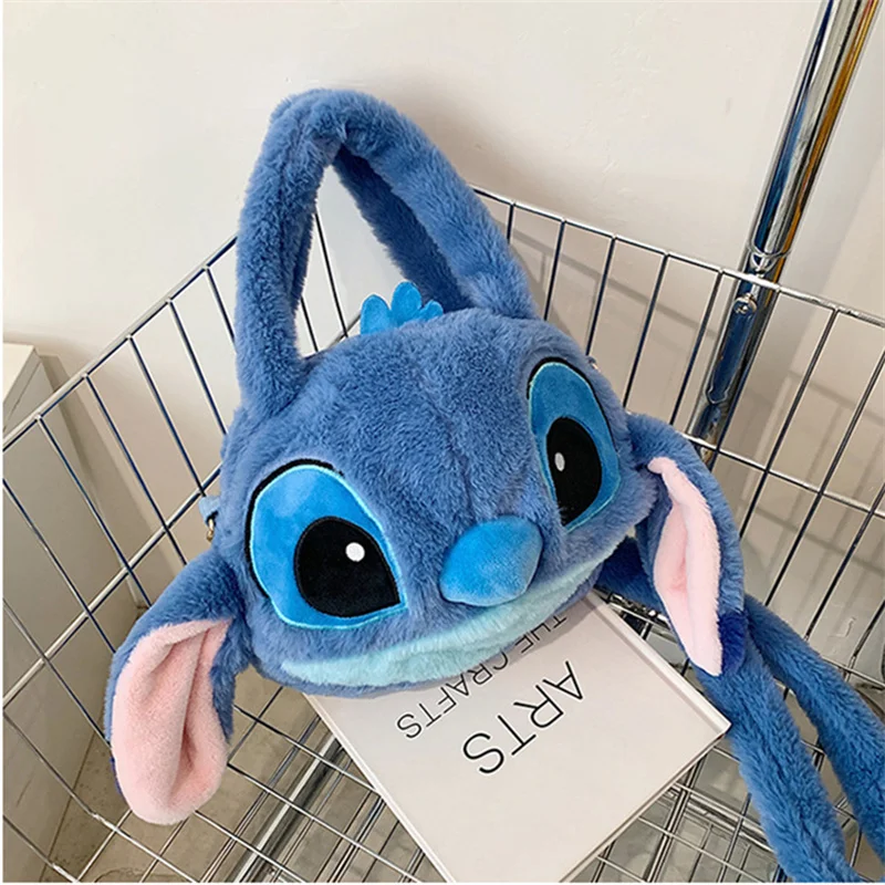 Stitch Plush Bag Cute Cartoon Doll Handbag Plushie Shoulder Bag Large Capacity Crossbody Bag Stuffed Toy Storage Pouch Gift