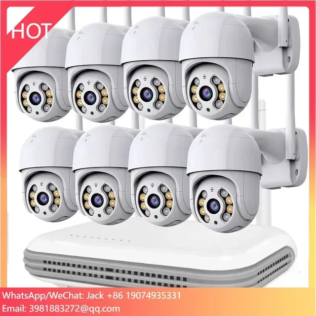 Icsee VMX 8CH 4MP/5MP ワイヤレスPTZ Wi-Fiシステム Wifiカメラ NVRキット 双方向音声 セキュリティシステム 監視CCTVカメラキット