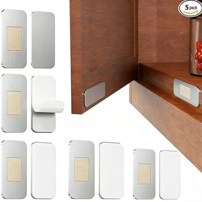 10PCS Magnetic Cabinet Catches Door Stop Self Adhesive Invisible Hidden Magnets Closet Furniture Cupboard Drawer Closer Kitchen