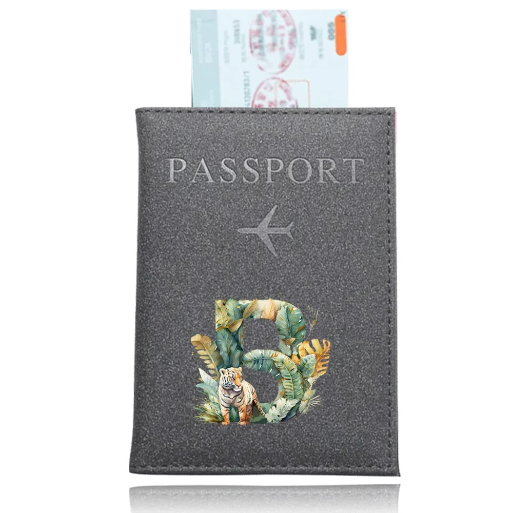 PU Plane Passport Cover Case Holder UV Printing Jungle Tiger Series Travel Accessories Lightweight Wallet for Unisex