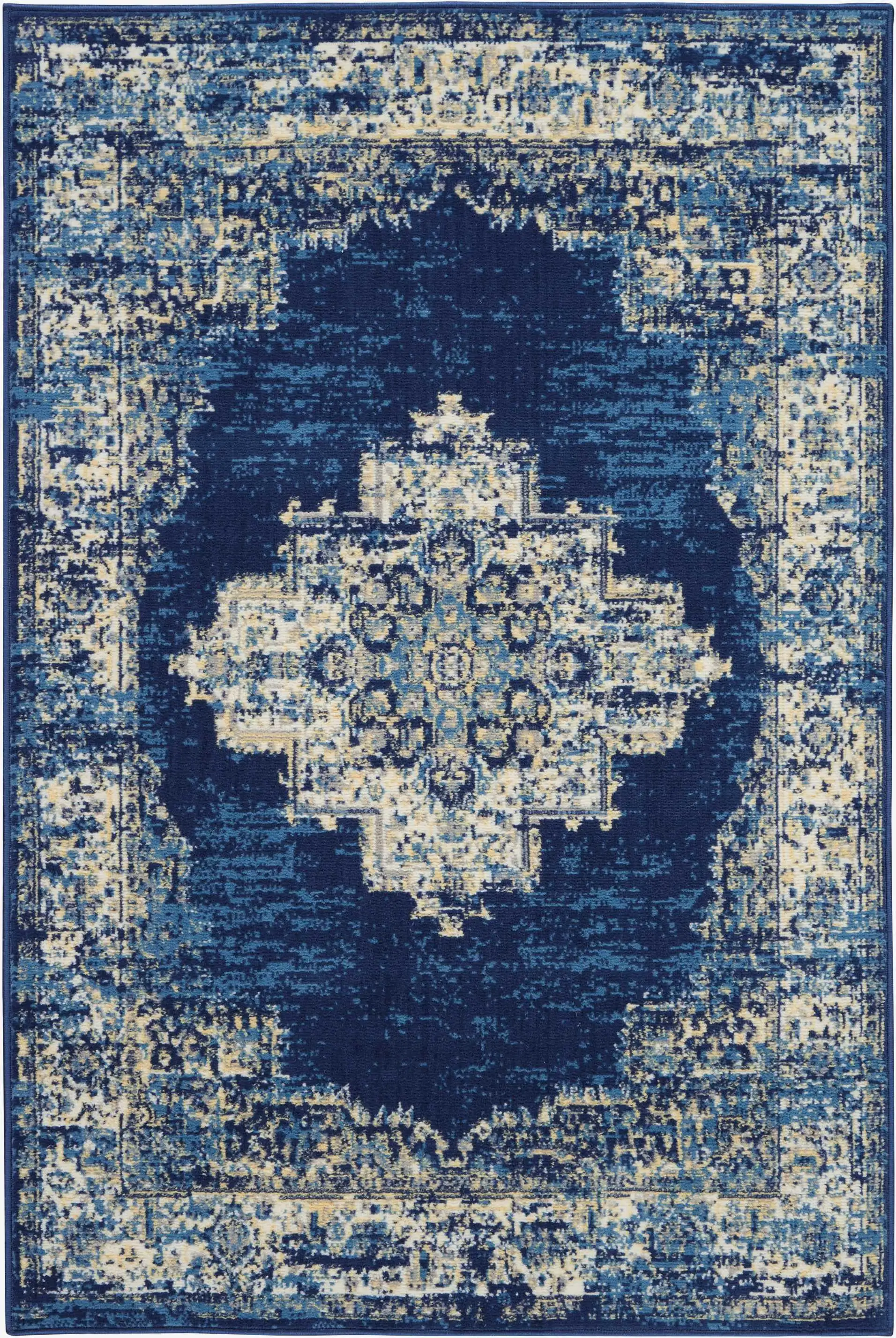 

Contemporary Medallion Loomed Area Rug, 4' x 6'