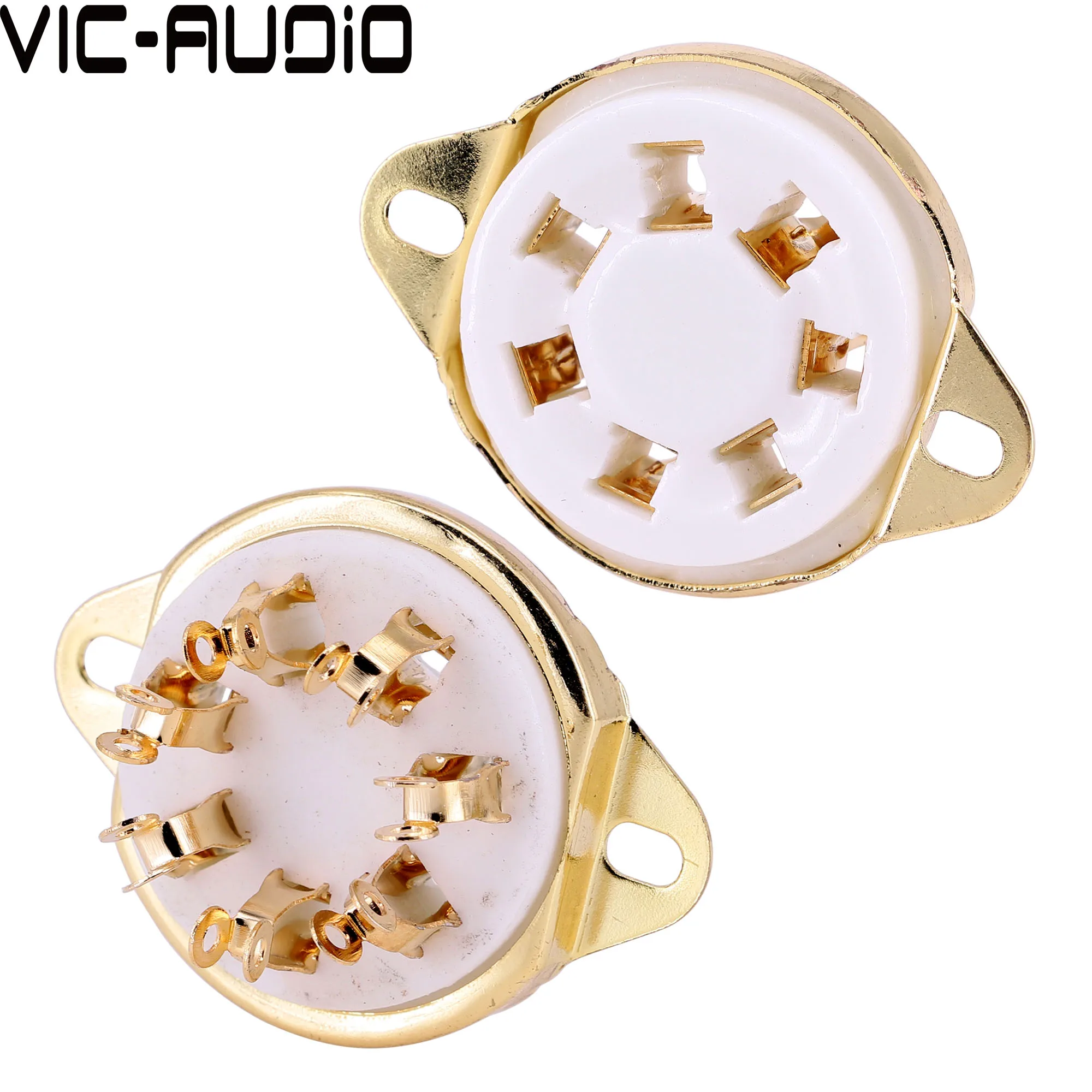 GZC7-2 Soquete De Tubo De Cerâmica, Montagem Do Chassi Para 6A6 826 832 Amplificador De Tubo De Vácuo, Áudio HIFI, 7Pin, 2Pcs