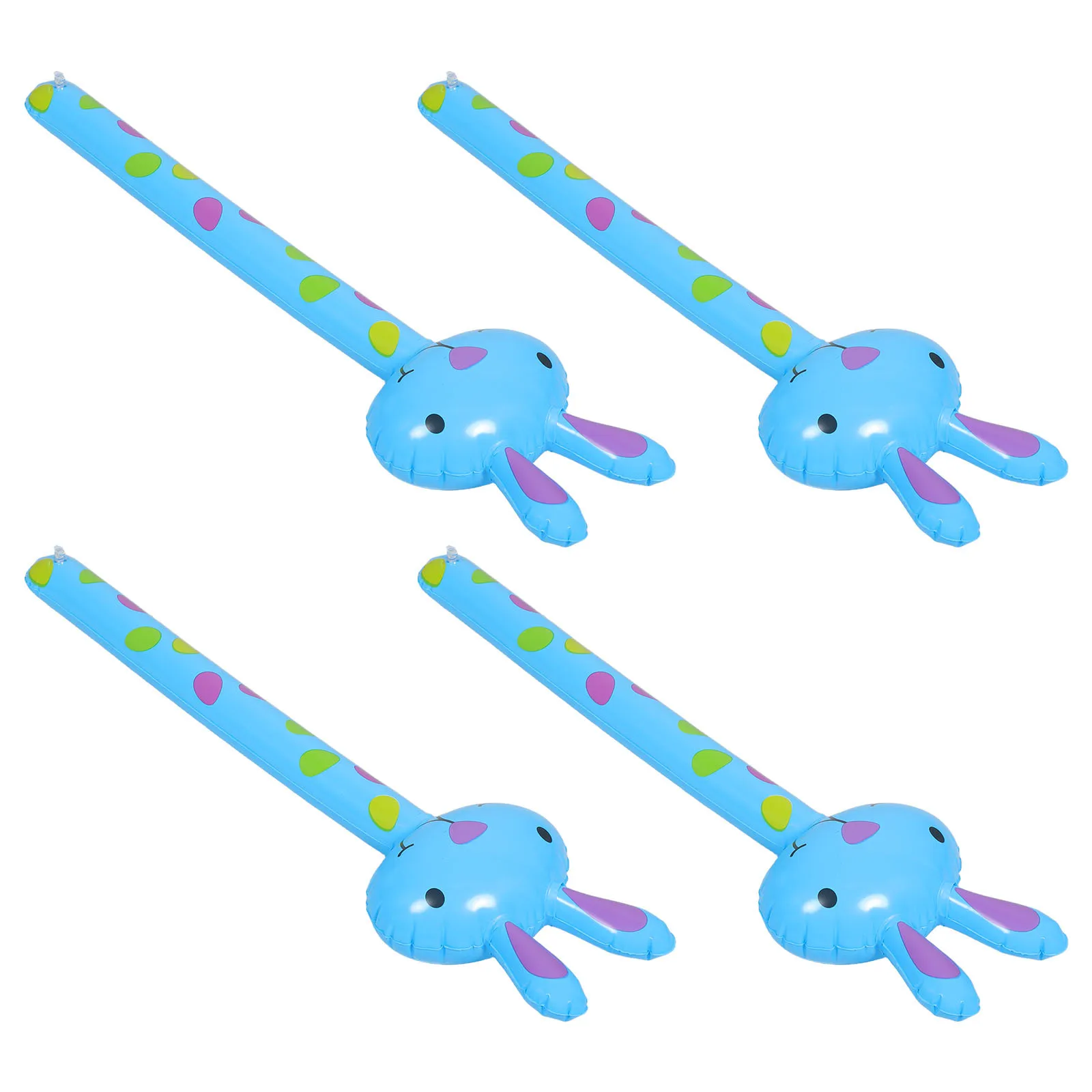 

4Pcs Animal Inflatable Stick Rabbit Style Cartoon Blow-Up Jungle Birthday Party Decorations 31 Inch Lightweight Portable