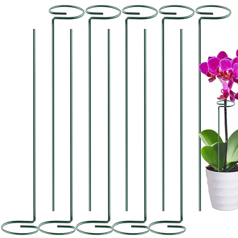 

5/10PCS Garden Plant Support Stakes Single Stem Support Metal Stake Plant Cage Rings for Amaryllis Tomatoes Orchid Lily Peon