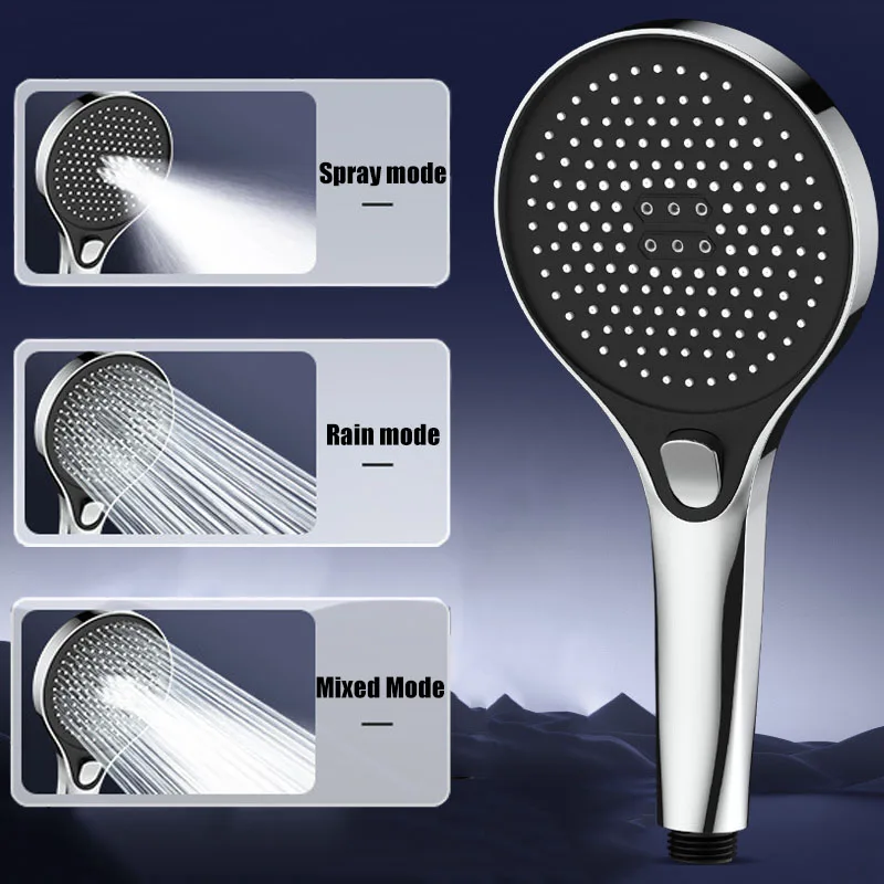 

3 Modes bathroom accessories portable shower heads large panel showerhead replete for shower knobs items showers parts fixture