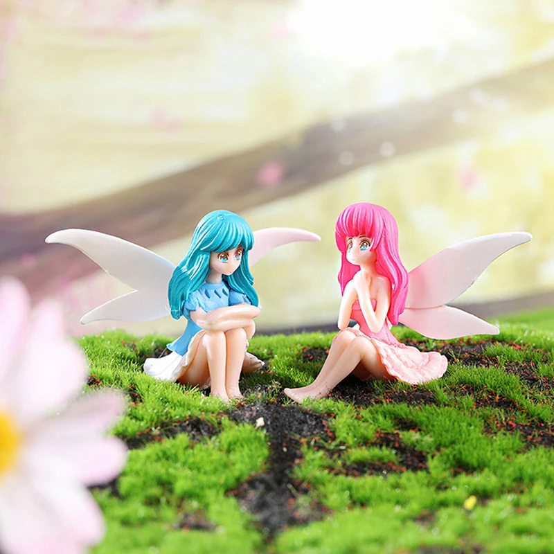 1 Piece Of Miniature Garden Fairies Figurines Resin Mini Fairy Statue Figure Fairy Garden Ornaments Decorations Accessories