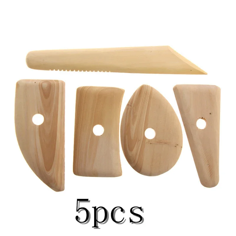 5Pcs Great  Useful Home Decor Wood Pottery Clay Sculpture Ceramics Angel Figurines Molding Tool Pottery Tools Rib