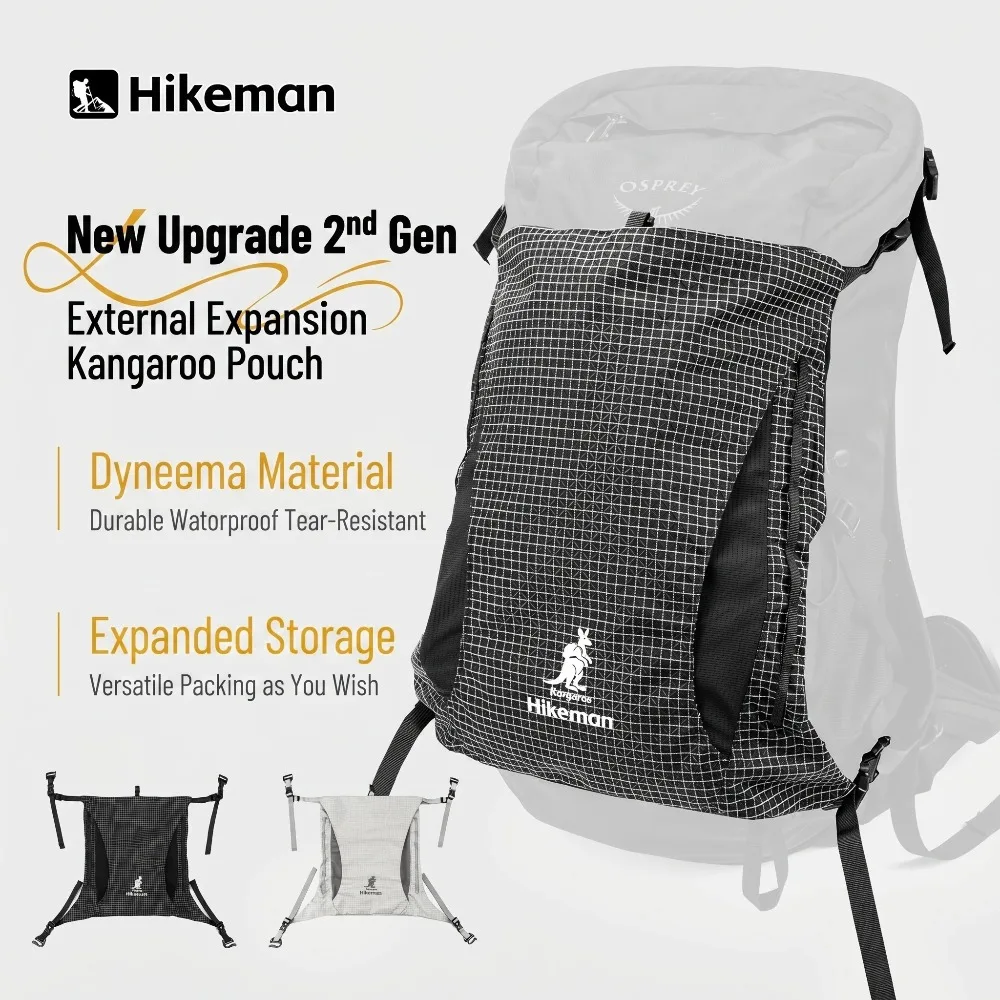 

Hikeman Kangaroo Warehouse Backpack Expansion Bag Ultralight Dyneema Depack for Hiking Backpacking Gear 9L