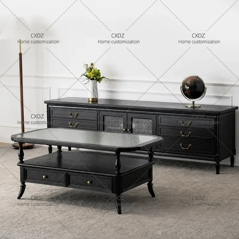 Nordic Style Oval Coffee Table Solid Wood Hand Carved Simple Tea Table for Living Room Light Luxury Home Furniture