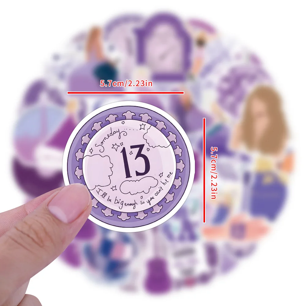 60 قطعة من ملصقات تايلور، ملصقات جرافيتي للموسيقى الأرجوانية، ملصقات تزيين ذاتية الصنع للكمبيوتر المحمول #4