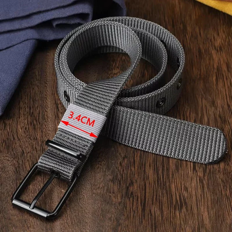 Men Belts for Jeans Canvas Nylon Webbing Tactical Belt Fashion Casual Designer Student Belts Sports Male Waist Strap HB061