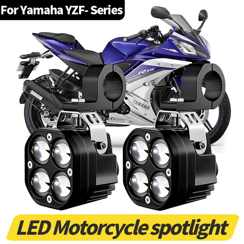 

80W 12000LM Motorcycle Headlights LED Flicker Lamp Driving Spotlight Indicators Hi/Lo Light For Yamaha YZF 600R/YZF R1/YZF R15