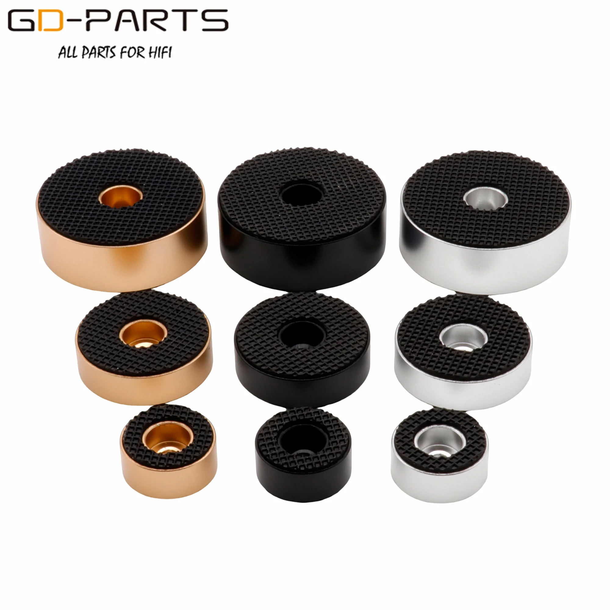 Podkładki pod wzmacniacze, głośniki, szafki audio, 20mm 30mm 40mm, z litego aluminium, izolujące, amortyzujące, nóżki, podstawy, maty pod DAC, PC, gramofony, odtwarzacze CD.