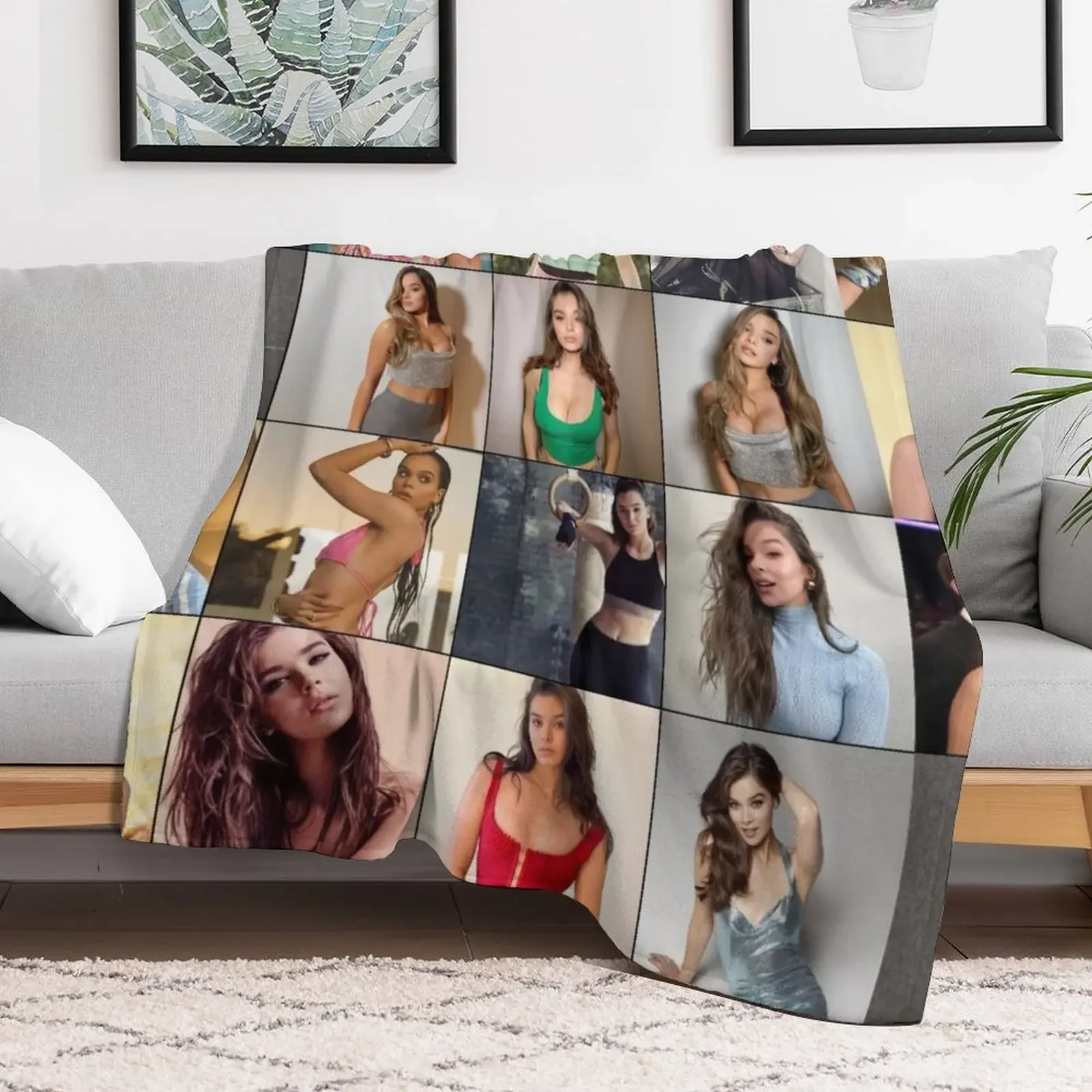 Hailee Steinfeld Photo Collage Throw Blanket Custom Quilt Heavy Blankets