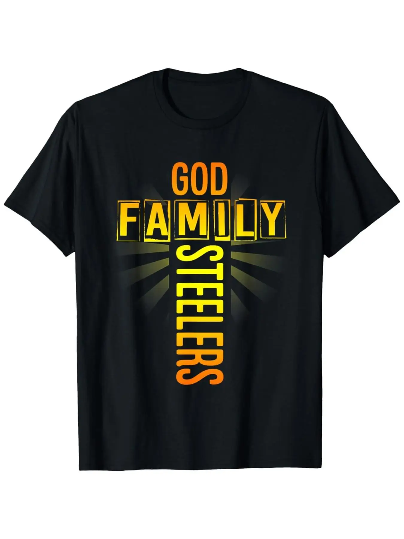 God, Family, And Steeler T-Shirt, Comfortable Men'S Tee, Crew Neck Style, Extremely Soft, Breathable, Moisture-Wicking, Casual S